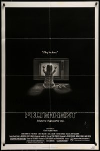 7y659 POLTERGEIST style B 1sh 1982 Tobe Hooper & Steven Spielberg, the first real ghost story!