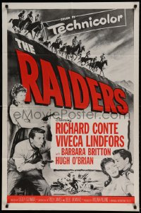7y686 RAIDERS 1sh R1960s Richard Conte & Viveca Lindfors in the last furious days of gold mine wars