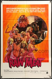 7y695 RAW MEAT 1sh 1973 beneath modern London buried alive in its plague-ridden tunnels!