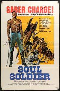 7y698 RED, WHITE, & BLACK 1sh R1972 John Cardos directed, Robert Doqui is Buffalo Soul Soldier!