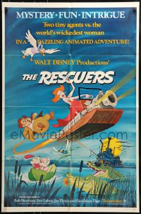 7y699 RESCUERS 1sh 1977 Disney mouse mystery adventure cartoon from depths of Devil's Bayou!