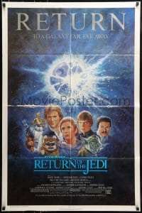 7y703 RETURN OF THE JEDI NSS style 1sh R1985 George Lucas classic, Mark Hamill, Ford, Tom Jung art!