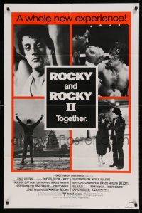 7y724 ROCKY/ROCKY II 1sh 1980 Sylvester Stallone, Carl Weathers boxing classic double-bill!