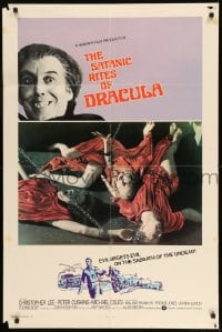 7y739 SATANIC RITES OF DRACULA int'l 1sh 1973 Christopher Lee as Count Dracula & his vampire brides!