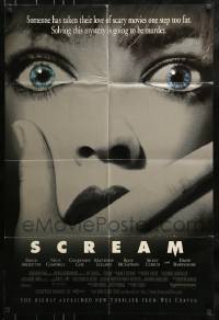 7y751 SCREAM DS 1sh 1996 directed by Wes Craven, David Arquette, Neve Campbell!