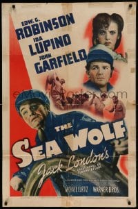 7y758 SEA WOLF 1sh 1941 Edward G. Robinson, Ida Lupino, John Garfield, from Jack London novel!