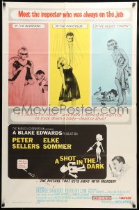 7y781 SHOT IN THE DARK 1sh 1964 Blake Edwards, Peter Sellers, sexy Elke Sommer, Pink Panther!