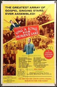 7y787 SING A SONG FOR HEAVEN'S SAKE 1sh 1966 greatest array of gospel singing stars ever assembled!