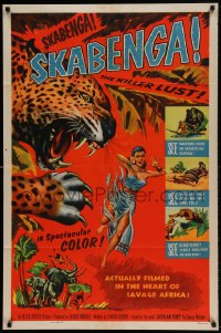 7y790 SKABENGA 1sh 1955 African jungle thriller, wild raw adventure, the killer lust!
