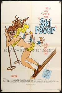 7y791 SKI FEVER 1sh 1968 Curt Siodmak directed, Martin Milner, sexy art of bikini clad skier!