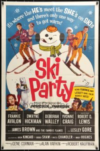 7y792 SKI PARTY 1sh 1965 Frankie Avalon, Dwayne Hickman, where the he's meet the she's on skis!