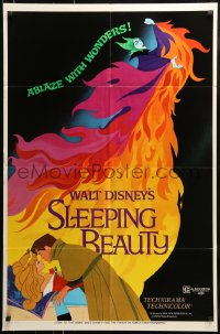 7y795 SLEEPING BEAUTY style A 1sh R1970 Walt Disney cartoon fairy tale fantasy classic!