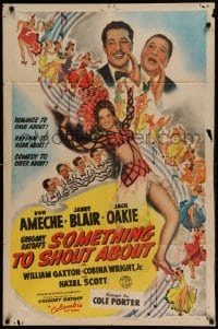7y802 SOMETHING TO SHOUT ABOUT style A 1sh 1943 Don Ameche, sexy Janet Blair, songs by Cole Porter!