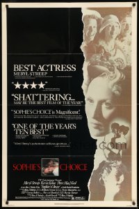 7y807 SOPHIE'S CHOICE 1sh 1982 Alan J. Pakula directed, Meryl Streep, Kevin Kline, Peter MacNicol!