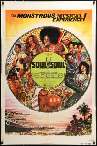 7y808 SOUL TO SOUL 1sh R1974 great art of Tina Turner, Santana, & more by Musso!