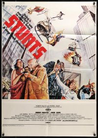 7y840 STUNTS 1sh 1977 Robert Forster, Fiona Lewis, different artwork of top cast in city!