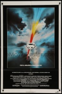7y846 SUPERMAN 1sh 1978 DC superhero Christopher Reeve, Gene Hackman, Marlon Brando