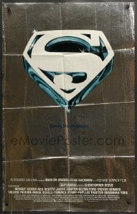 7y847 SUPERMAN foil advance 25x40 1sh 1978 DC superhero Christopher Reeve, Gene Hackman, Marlon Brando