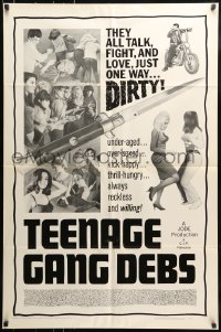 7y864 TEENAGE GANG DEBS 1sh 1966 Diane Conti, Linda Gale, Eileen Dietz, they all fight & love dirty