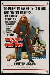 7y881 THEY CALL HER ONE EYE 1sh 1974 wild cult classic, Christina Lindberg in the title role!