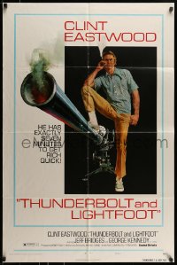 7y896 THUNDERBOLT & LIGHTFOOT style C 1sh 1974 art of Clint Eastwood with HUGE gun by McGinnis!