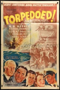 7y907 TORPEDOED 1sh 1939 H.B. Warner, Richard Cromwell, flaming adventure with the fighting Navy!