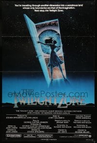 7y924 TWILIGHT ZONE int'l 1sh 1983 Rod Serling TV series, Spielberg, different art by Commander!