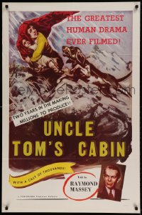 7y930 UNCLE TOM'S CABIN 1sh R1958 Harriet Beecher Stowe classic, greatest human drama ever filmed!