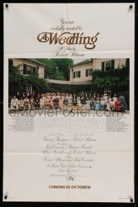 7y952 WEDDING teaser 1sh 1978 Robert Altman, Carol Burnett, Mia Farrow, cast portrait!