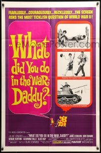 7y956 WHAT DID YOU DO IN THE WAR DADDY 1sh 1966 James Coburn, Blake Edwards, funny design!