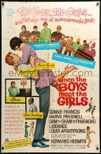 7y960 WHEN THE BOYS MEET THE GIRLS 1sh 1965 Connie Francis, Liberace, Herman's Hermits!