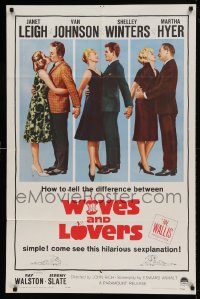 7y986 WIVES & LOVERS 1sh 1963 Janet Leigh, Van Johnson, Shelley Winters, Martha Hyer