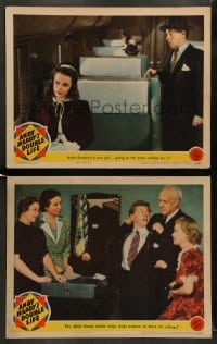 7z884 ANDY HARDY'S DOUBLE LIFE 2 LCs 1942 Mickey Roney, pretty Cecilia Parker, more!