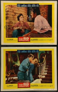 7z891 BIG COUNTRY 2 LCs 1958 Gregory Peck, Charlton Heston, Jean Simmons, Carroll Baker, Wyler!