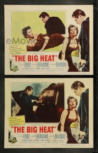 7z892 BIG HEAT 2 LCs 1953 Glenn Ford & sexy Gloria Grahame, Fritz Lang noir!