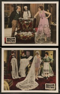 7z916 COLLEEN 2 LCs 1927 Madge Bellamy in underwear trying on wedding veils & fighting with dad!