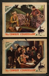 7z921 COWBOY COUNSELLOR 2 LCs 1932 great images of western cowboy Hoot Gibson & Sheila Manners!