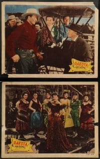 7z922 DAKOTA 2 LCs R1950 John Wayne & pretty Ona Munson in a romantic spectacle of the West!