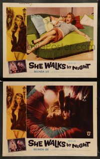 7z976 SHE WALKS BY NIGHT 2 LCs 1960 German prostitution, images of sexy Belina Lee!
