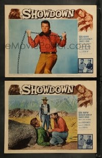 7z978 SHOWDOWN 2 LCs 1963 Audie Murphy, pretty Kathleen Crowley, great cowboy images!