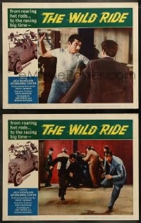 7z999 WILD RIDE 2 LCs 1960 cool art of hot rod racing, one of young Jack Nicholson's first movies!