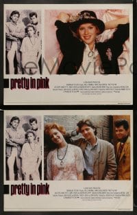 7z381 PRETTY IN PINK 8 English LCs 1986 great images of Molly Ringwald, Andrew McCarthy & Jon Cryer!