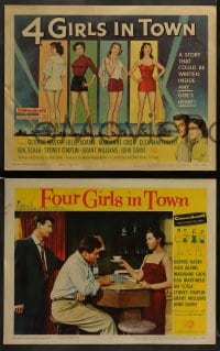 7z037 4 GIRLS IN TOWN 8 LCs 1956 art of sexy Julie Adams, Marianne Cook, Elsa Martinelli & Gia Scala!