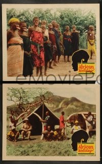 7z652 AFRICAN HOLIDAY 5 LCs 1937 jungle animals and the obligatory nude native women!