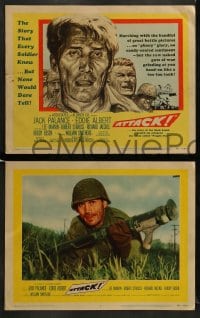 7z057 ATTACK 8 LCs 1956 WWII soldiers Lee Marvin, Jack Palance & Richard Jaeckel!