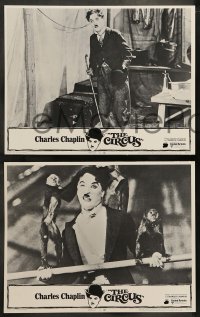 7z120 CIRCUS 8 LCs R1970 great images and border art of Charlie Chaplin, slapstick classic!