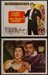 7z201 GREAT CARUSO 8 int'l LCs R1970 close up of singer Mario Lanza & with pretty Ann Blyth!