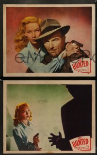 7z673 HUNTED 5 LCs 1948 Preston Foster, sexiest Belita, film noir, cool images!