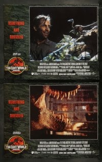 7z266 JURASSIC PARK 2 8 LCs 1996 The Lost World, Steven Spielberg, something has survived!