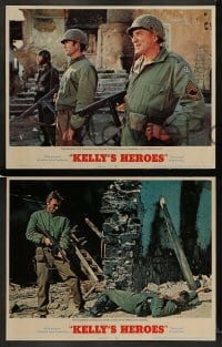 7z736 KELLY'S HEROES 4 LCs 1970 great images of Clint Eastwood, Don Rickles, Donald Sutherland, WWII